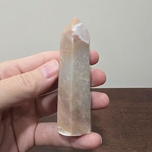 Pink Amethyst and Flower Agate Crystal Tower